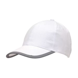 Baseball cap 5-panel wit met reflecterende rand voor volwassenen   -