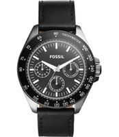 Horlogeband Fossil BQ2293 Leder Zwart 22mm