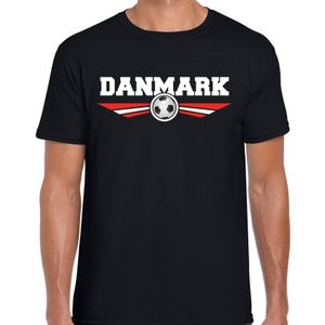 Denemarken / Danmark landen / voetbal t-shirt zwart heren