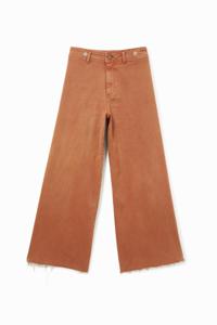 Straight fit broek met wijde pijpen - BROWN - 34