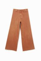 Straight fit broek met wijde pijpen - BROWN - 36 - thumbnail