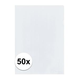 50x stuks documenten Insteekmapjes - transparant - A4 formaat - 21 x 30 cm - Kantoorartikelen