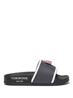 Thom Browne Kids claquettes à rayures RWB - Gris