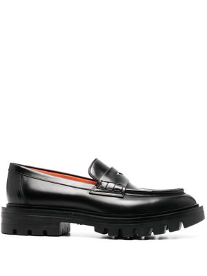 Santoni mocassins à semelle crantée - Noir