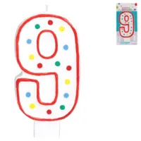 Amscan Cijferkaars 9 jaar 13,5 cm | 24 stuks