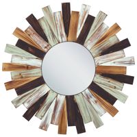 Beliani TAMPICO - Decoratieve Spiegel-Multicolor-Dennenhout - thumbnail