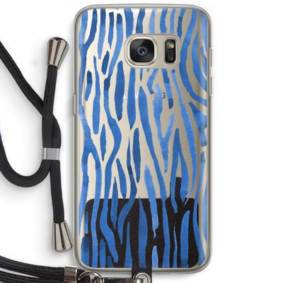Blauwe nerven: Samsung Galaxy S7 Transparant Hoesje met koord