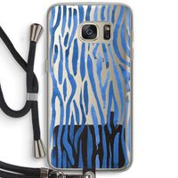 Blauwe nerven: Samsung Galaxy S7 Transparant Hoesje met koord