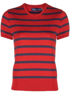 Polo Ralph Lauren t-shirt rayé à logo brodé - Rouge