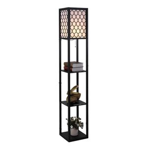 Zenzee vloerlamp - Staande lamp - Stalamp - Stalamp - Met opbergruimte - 26L x 26B x 160H cm - Zwart