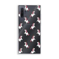 Eenhoorns overal: Samsung Galaxy Note 10 Plus Transparant Hoesje