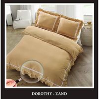 Hotel Home Collection - Dekbedovertrek - Dorothy - 200x200/220 +2*60x70 cm - Zand - thumbnail
