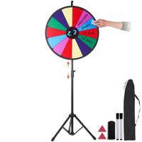 VEVOR 24 "Kleur Prijs Wiel Statief Vloerstandaard Kleur Prijs Wiel 14 Slots Droog Gemak Fortuin Spinner Fortuin Spinning Spel