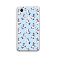 Eenhoorns overal: Google Pixel 3 XL Transparant Hoesje