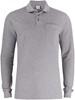 Clique 028235 Basic Polo LS Pocket - Grijsmelange - 4XL