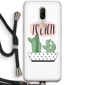 I love cacti: OnePlus 6 Transparant Hoesje met koord