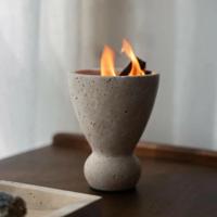 Vintage Travertine Luxe Mubkhar - Houten Wierookhouder & Palo Santo Brander