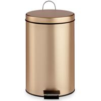 Berilo Pedaalemmer - metaal - 7 liter - goudkleurig - 30 cm - prullenbak