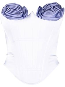 Cristina Savulescu corset Marilyn à fleurs appliquées - Blanc