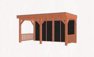 Trendhout Buitenverblijf Refter XL 500x285 cm - Combinatie 1- Plat dak- Onbehandeld lariks Douglas hout- Trendhout
