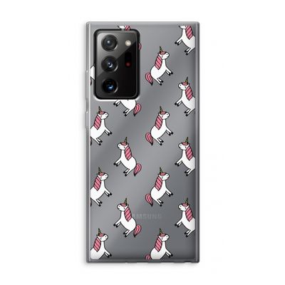 Eenhoorns overal: Samsung Galaxy Note 20 Ultra / Note 20 Ultra 5G Transparant Hoesje