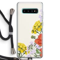 Wilde bloemen: Samsung Galaxy S10 Plus Transparant Hoesje met koord