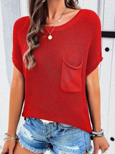 Loose Crew Neck Casual Plain Sweater