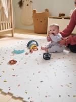 Groot tapijt met 9 schuimtegels ecru