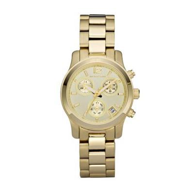 Michael Kors MK5384 goudkleurig &apos;Runway&apos; chronograaf dameshorloge