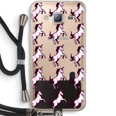 Musketon Unicorn: Samsung Galaxy J3 (2016) Transparant Hoesje met koord