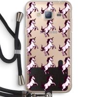 Musketon Unicorn: Samsung Galaxy J3 (2016) Transparant Hoesje met koord