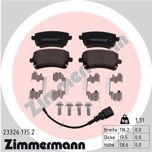 Remblokkenset, schijfrem ZIMMERMANN, u.a. fÃ¼r VW