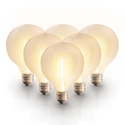 HOFTRONIC SMART 6x Smart E27 LED filament lamp - G125 - Wifi & Bluetooth - 806lm - 7 Watt - Warm wit tot koud wit