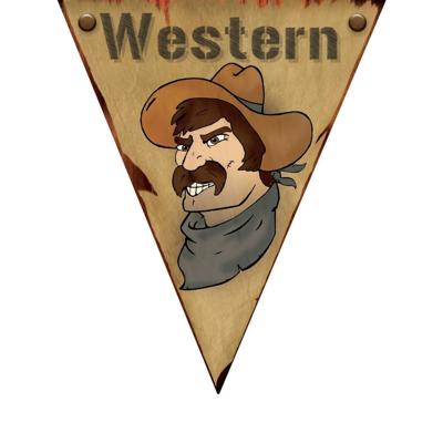 Cowboys en western thema Vlaggenlijn - 500 cm - versiering - kunststof - feestartikelen