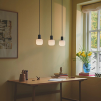 Hanglamp glas eettafel &apos;Milford&apos; 3 bollen opaal 52 cm