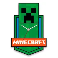 wandklok Minecraft 50x35 cm - groen
