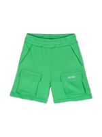 MSGM Kids short à logo brodé - Vert