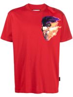 Philipp Plein t-shirt en coton à imprimé tête de mort - Rouge - thumbnail