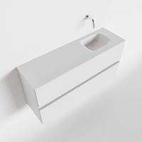 Toiletmeubel Mondiaz Ada | 100 cm | Meubelkleur Talc | Lex wastafel Talc Rechts | Zonder kraangat