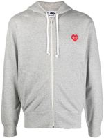 Comme Des Garçons Play hoodie zippé à patch logo - Gris - thumbnail