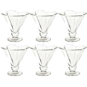 Set van 6x stuks ijscoupes/ijsschaaltjes van glas 200 ml