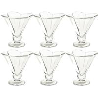 Set van 6x stuks ijscoupes/ijsschaaltjes van glas 200 ml