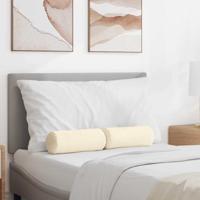 Bolster Kussens 2 pcs Crme 15 x 40 cm Katoen Stof Bolster Kussens 2 pcs Crme 15 x 40 cm Katoen Stof