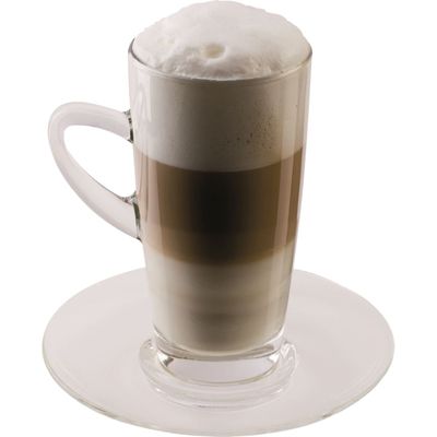 Latte Macchiato kopje en schotel, 2 stuks