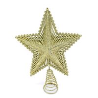 Kunststof kerstboom ster piek goud 24 cm - Kerstpieken - kerstboompieken - thumbnail
