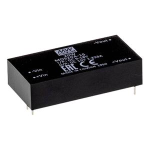 Mean Well MDS20A-12 DC/DC-converter 12 V 12 V 1.67 A 20 W Aantal uitgangen: 1 x Inhoud 1 stuk(s)