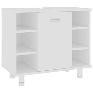 The Living Store Badkaast - 60x32x53.5 cm - 7 schappen - 1 deur - Wit