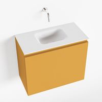 Toiletmeubel Mondiaz Olan | 60 cm | Meubelkleur Ocher | Lex wastafel Talc Midden | Zonder kraangat
