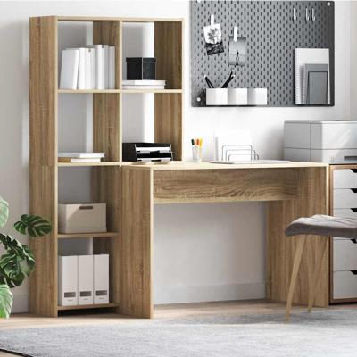 Bureau met plank Sonoma eiken 138.5 x 55 x 143 cm Bewerkt hout