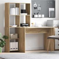 Bureau met plank Sonoma eiken 138.5 x 55 x 143 cm Bewerkt hout